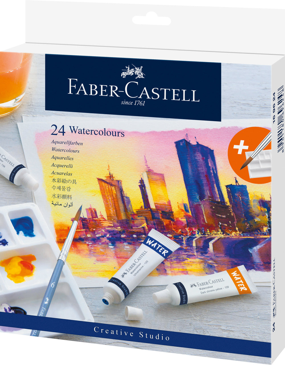 TEMPERA ACUARELE 24 CULORI 9ML + PALETA FABER-CASTELL TEMPERA ACUARELE 24 CULORI 9ML + PALETA FABER-CASTELL